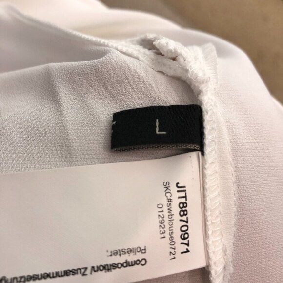 Shein MOTF White Blouse Size Large NEW - Picture 5 of 6